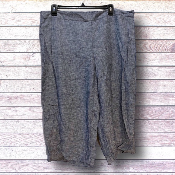CHICOS Linen Blend Capris SZ 3 - Picture 3 of 5